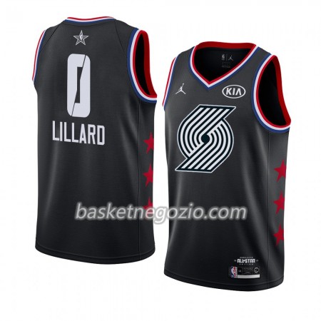 Canotte Uomo Portland Trail Blazers Damian Lillard 0 2019 All-Star Jordan Brand Nero Swingman
